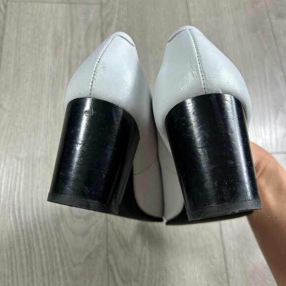 Frank & Oak White Leather Block Heels - Picture 4 of 9